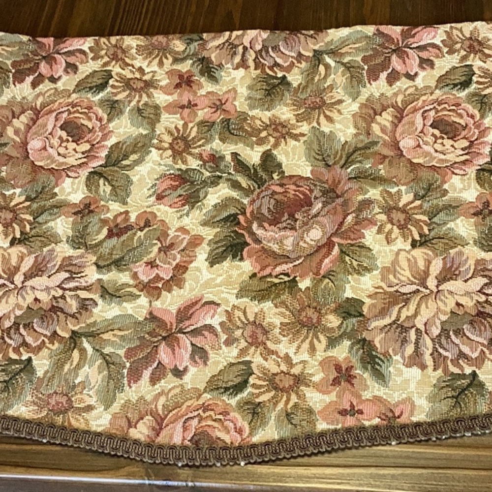 FINAL SALE PRICE Floral Tapestry Window Valance - 51” Wide